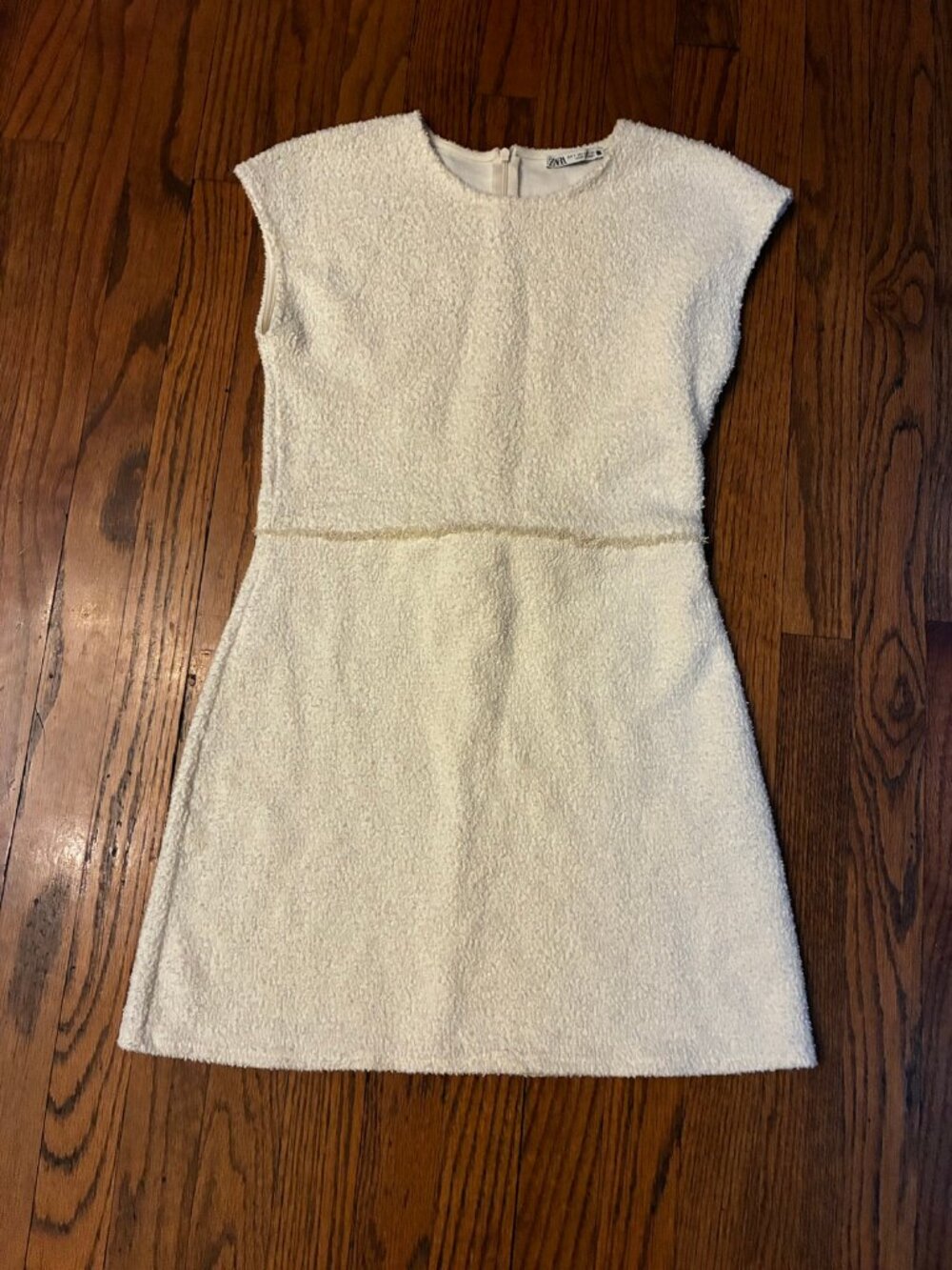 Zara Cream Boucle Dress Size S